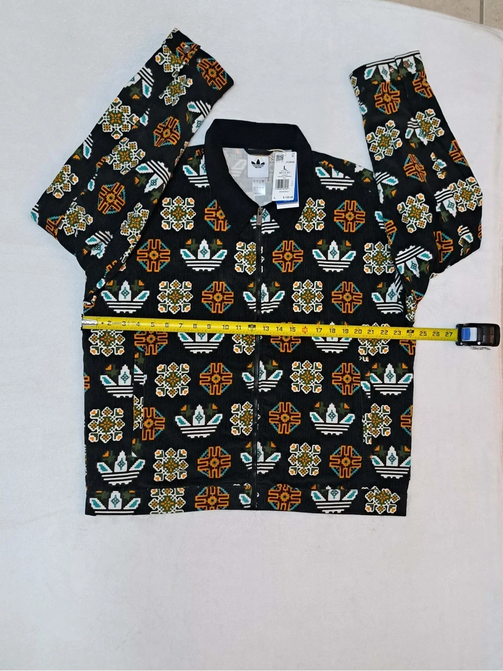 Adidas Monogram Allover Print Corduroy Coach Jacket - Men's size LARGE